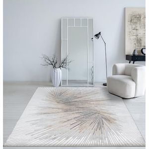 Mia's Teppiche Cielo Modern dicht laagpolig tapijt voor woonkamer en slaapkamer, elegante glans, glansvezel, hoog-laag-effect, veer, grijs, 240 x 340 cm