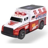 Dickie Toys - Ambulance, Rood, Wit, met licht en geluid, frictie, speelgoedvoertuig, vanaf 3 jaar