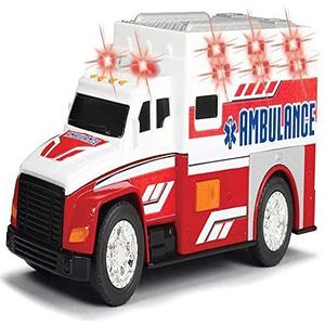 Dickie Toys - Ambulance, Rood, Wit, met licht en geluid, frictie, speelgoedvoertuig, vanaf 3 jaar