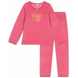 Petit Bateau Pyjama voor kinderen van fluweel, Peonia, 24 Maanden