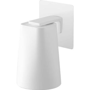 Yamazaki 5487 TOWER Film Hook Holder with Cup, white, TUMBLER : ABS Resin/Magnet FILMHOOK : ABS Resin/Silicone/Polycarbonate/PET/Polyurethane Steel, 7 x 7 x 9.5 (tumbler) cm