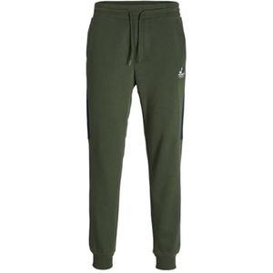 JACK&JONES JUNIOR Jpstgordon Jjkylo joggingbroek voor jongens, Combu Green/Detail: Blocking Navy Blazer/Relaxed Fit, 152