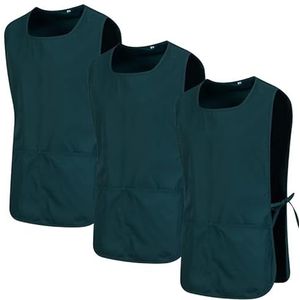 MISEMIYA - Verpakking van 3 stuks - reinigingsschort, laboratoriumuniform, kliniek, medische reiniging 3-3301, groen 68, L