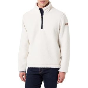 Napapijri Heren Treser Half-Zip Polar Fleece Sweatshirt, Beige, M