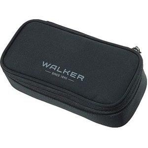 Walker 49262-292 - Pencil Box Antraciet, etui met hoofdvak, dubbelzijdige verdeler incl. 20 pennenlussen, ritsvak en ritssluiting