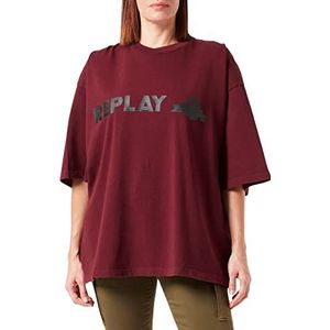 Replay Dames W3695A T-Shirt, 459 Burgundy RED, XS