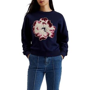 Ted Baker WMB-RAYNAHH-Graphic Floral Sweatshirt Navy, marineblauw, 38