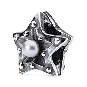 Trollbeads Dames Bead ster van het midden punt 925 zilver parel grijs - TAGBE-00222