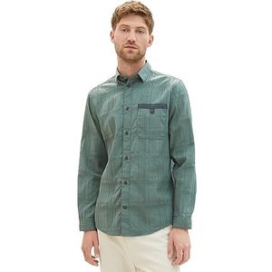 TOM TAILOR Herenhemd, 19643 - Green Dust, XL