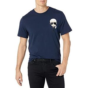KARL LAGERFELD Klassiek Karl Character T-shirt met korte mouwen en ronde hals voor heren, Donkerblauw, M