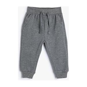 Koton Babyboy Basic Jogger Sweatpants Brushed Interieur Zakken Trekkoord Katoen, Grijs Melange (grm), 12-18 Maanden