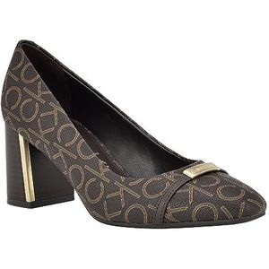 Calvin Klein dames UnestaPump, Bruin Logo 200, 7
