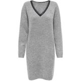 Onltammy - Midi-jurk - Gebreide Jurk - V-Hals - Lange Mouwen - Kanten Detail