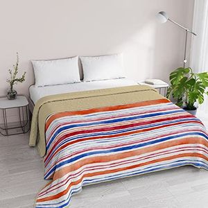 Italian Bed Linen Zomerdekbed Fantasy van microvezel, dubbel 260 x 270 cm, Strisce