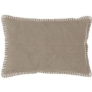 CIAL LAMA Decoratief kussen met quiltpatroon, grijs, taupe, design boho, bed, bank, 50 cm