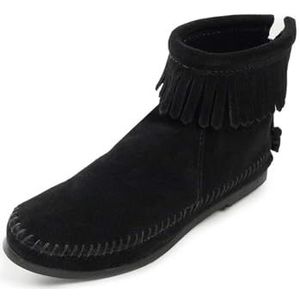 Minnetonka Mocassinlaarzen voor dames met rits, zwart zwart 9, 37 EU