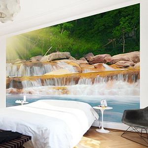 Apalis Vliesbehang waterval licht fotobehang breed | vliesbehang wandbehang muurschildering foto 3D fotobehang voor slaapkamer woonkamer keuken | meerkleurig, 94852