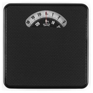 Salter Grote Schaal Mechanische Weegschaal – Compacte Badkamerweegschaal met Analoog Display, 133kg Capaciteit, 0,5 kg Precisie, Geen Batterijen Nodig, Lichaamsweegschaal, Zwart