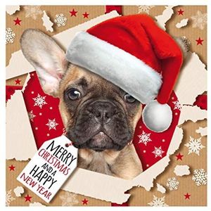 Susy Card 40029771 - wenskaart Kerstmis, 3D, Happy Dog, 1 stuk