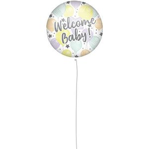 Procos 92440 - folieballon Welcome Baby, grootte 46 cm, helium, geboorte, babyparty, decoratie