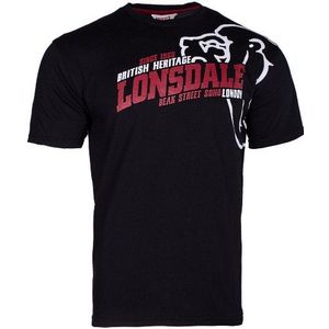 Lonsdale Walkley T-shirt voor heren, zwart, 4XL