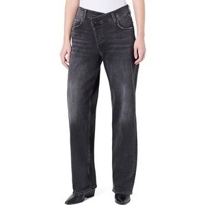 REPLAY Dames Jeans Zelmaa Tapered-Fit, Black Delavè 099 (zwart), 25W/32L