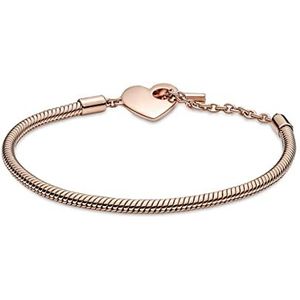 Pandora Armband voor dames hart T-Bar roségoud 589285C00, 18cm, Sterling zilver, Geen steen