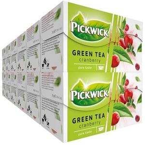 Pickwick Green Tea Cranberry met Groene Thee en Cranberry (240 Theezakjes - 100% Natuurlijk) - 12 x 20 Zakjes