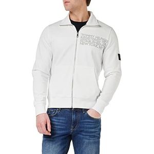 Tommy Hilfiger Grafische rits-throughs met badge voor heren, Wit, M