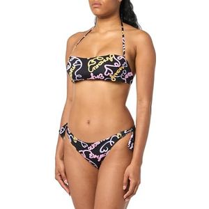 Emporio Armani Band & Bow Braziliaanse Logomania Bikini Set, Zwart/Hart Logo Pr, S