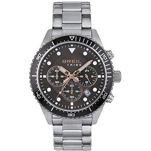 Breil Horloge man model SAIL met stalen armband, chrono kwarts beweging, zilver-antraciet, Een Maat, armband
