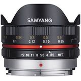 Samyang 7,5 mm F3.5 UMC Fish-eye MFT voor Micro Four Third, zwart