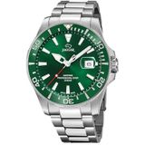 JAGUAR Horloge model J860/B uit de Executive collectie, groene kast 43,5 mm met stalen armband voor heren J860/B, Zilver, Klassiek