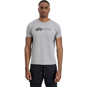 Alpha Industries Alpha Label T 2 Pack Heren T-shirt Grey.Heat/Rep.Blue