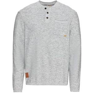 camel active Gebreide herentrui met Henley-kraag, grijs/blauw, XL