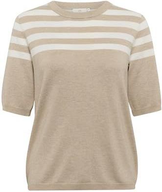 Kaffe - KAlizza Striped Knit - Gebreide Top - Beige
