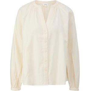 s.Oliver - Flanellen Blouse - Cream Beige - Lange Mouwen