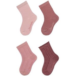 Sterntaler Meisjessokken, 4-pack, structuur, zacht roze, 18 EU