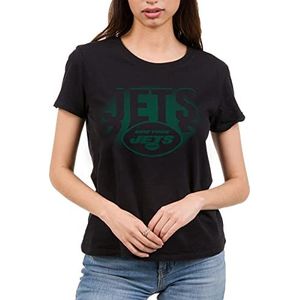Junk Food Women's Standard Clothing x NFL-Team Spotlight-Short Sleeve Fan Shirt Lightweight, Tagless, Relaxed Fit, New York Jets-Black Large