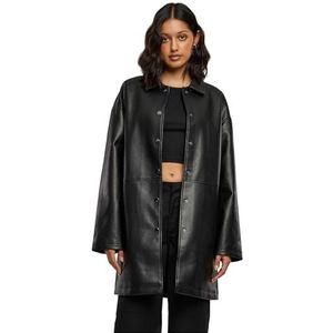 Urban Classics Damesjas Ladies Faux Leather Coat zwart M, zwart, M