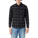 Urban Classics Checked Flanell Shirt heren hemd, Blk/Cha, 5XL