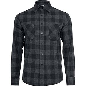 Urban Classics Checked Flanell Shirt heren hemd, Blk/Cha, 5XL