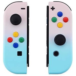 eXtremeRate Vervanging Cover Shell Knop voor Nintendo Switch Joycon/OLED Joycon, DIY Grip Case Hoesje Knoppen Kit voor NS Joycon Controller (Joycon NIET Inbegrepen)-Gradiënt Roze Blauw