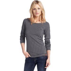 edc by ESPRIT dames shirt met lange mouwen, gestreept 121CC1K039