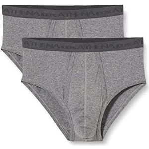 ATHENA - Set van 2 Slips - Mêleegrijs - Katoen