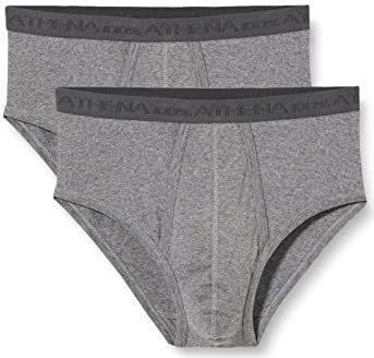 ATHENA - Set van 2 Slips - Mêleegrijs - Katoen