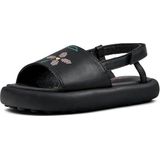 Embroidered Flat Sandals - Zwart - Slippers