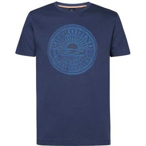 PETROL INDUSTRIES Heren T-shirt, SS M-1040-TSR708, Kleur: Petrol Blue, Maat: XL, Benzine Blauw, XL