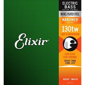 Elixir® Strings losse vernikkelde stalen snaar voor basgitaar met NANOWEB®-Coating, lange nek, licht B taperwound (.130)