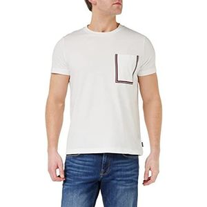 Tommy Hilfiger Heren RWB Outline Pocket TEE S/S T-shirts, wit, L